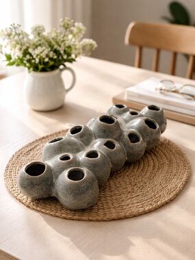 12” wide ceramic barnacle planter/vase